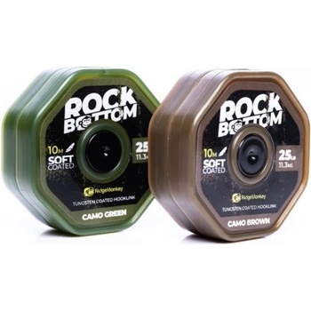 RidgeMonkey šňůra RM-Tec Rock Bottom Tungsten Coated Soft 25lbs 10m Camo Green