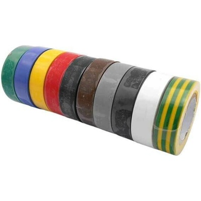 MDTools G17000/17 Izolační pásky elektrikářské 15 mm x 10 m různé barvy 10 ks
