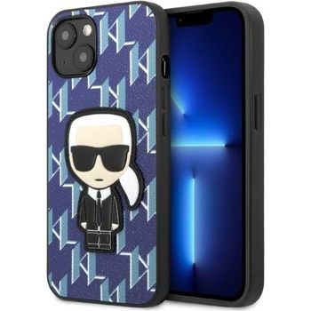 KARL LAGERFELD Кейс Karl Lagerfeld KLHCP13MPMNIKBL за iPhone 13 6.1", твърд, син / син, Monogram Ikonik Patch (KF001342-0)