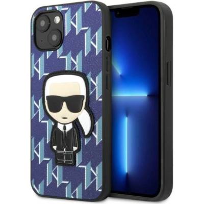 KARL LAGERFELD Кейс Karl Lagerfeld KLHCP13MPMNIKBL за iPhone 13 6.1", твърд, син / син, Monogram Ikonik Patch (KF001342-0)