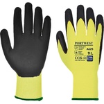 Portwest vis-tex a625 / Ръкавици, устойчиви на порязване, с pu покритие, ниво d - жълти/черни l (a625y8rl)