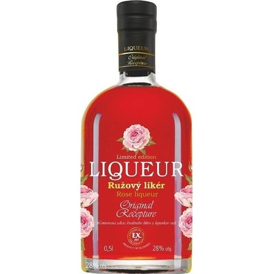 Ružový likér 28% 0,5 l (čistá fľaša)