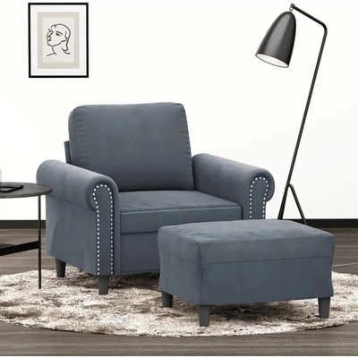 vidaXL 11461.3201206 s podnožkou tmavě šedé 60 cm samet