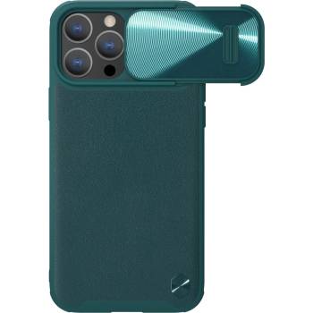 Nillkin Кейс с протектор за камера Nillkin CamShield Leather S за iPhone 14 Pro Max, зелен (KXG0039237)