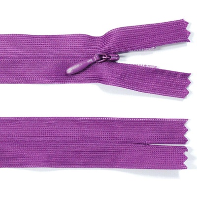 Spirálový zip no.3 skrytý nerozepínací 60cm - více barev color: 575 švestková fialová