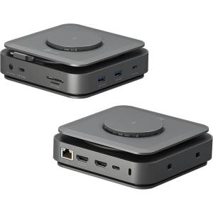 j5create Докинг станция j5create JCD3199P, от USB-C към 1x USB-C(PD), безжично зареждане MagSafe, 2x USB-C, 2x USB-A, 2x HDMI, 1x AUX, 1x RJ45, 1x SD четец, 1x MicroSD четец (JCD3199P)