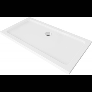 Mexen Flat правоъгълен тънък душ 120 x 70 см, бял, сифон хром - 40107012 (40107012)