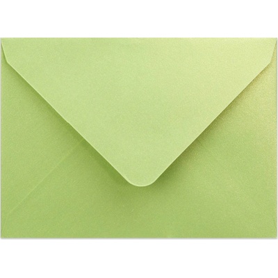Perleťové obálky - 82 x 113 mm (C7) - Limetková zelená