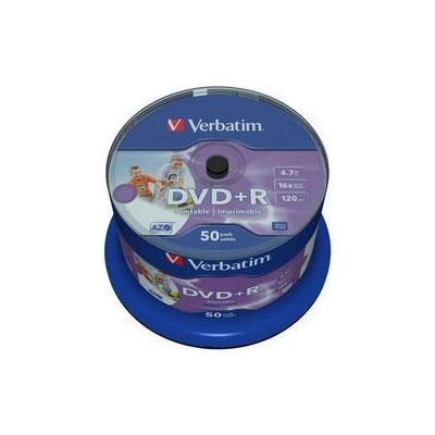 Verbatim DVD+R(50-Pack)Spindle/Printable/16x/4.7GB/DLP (43512)