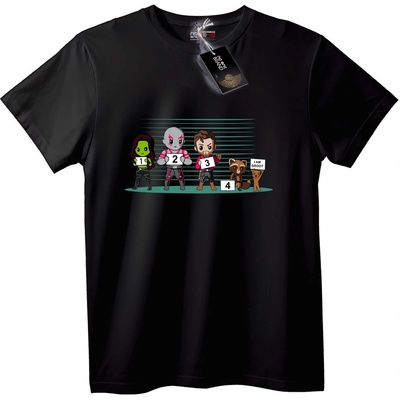 NOONEBRAND Тениска Пазители на галактиката подредба - 4XL, Black