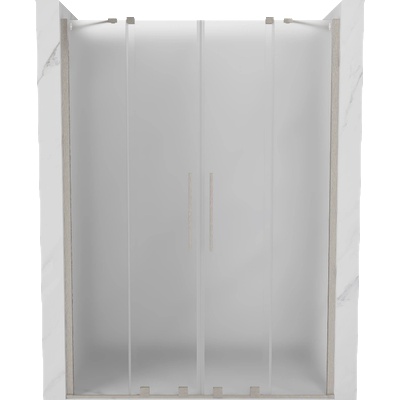 Mexen Velar Duo стъклени плъзгащи се врати за душ 160 см, матирано стъкло, четкан никел - 871-160-000-32-97 (871-160-000-32-97)