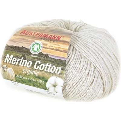 Austermann MERINO COTTON - 55% vlna merino, 45% bavlna - Ručně pletací příze Barva: 10 SAND