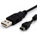 4World 07600 USB mini, 1.8m, 2.0, miniUSB B(M) USB A(M), 1,8m, černý