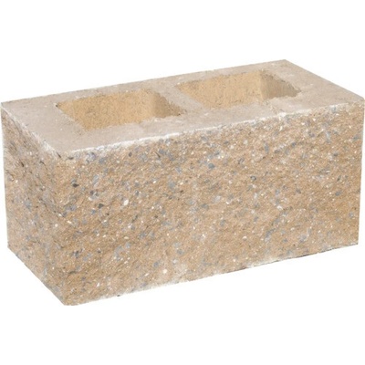 Plotová tvarovka Face Block jednostranná 39 x 19,5 x 19 cm hnedá