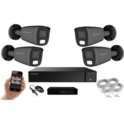 Monitorrs Security AI Hybrid light IP 4 kamerový set GTube 6144K4B