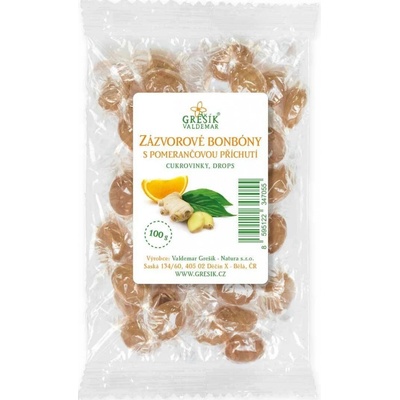Grešík Zázvorové bonbóny s pomerančovou příchutí 100 g