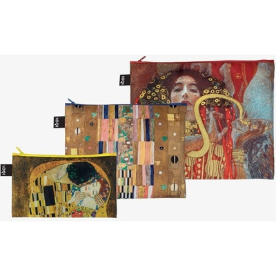Loqi taštičky na zips 3 ks gustav klimt