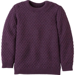 disana Детски вълнен пуловер disana Kid's Aran-Pullover Wool jumper - Aubergine - размер 134/140 (EU) (704-3607-1015)