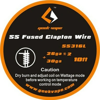 GeekVape drôt SS Fused Clapton Wire 26ga*2+30ga SS316L 0,5m