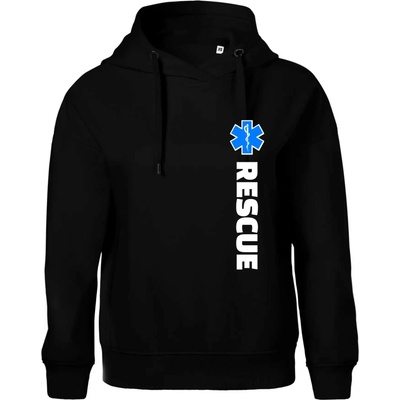 Rescue pre záchranárov Oversized mikina dámská Moon kratšia + širšia Čierna