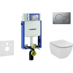 Geberit Kombifix - Комплект за стенен монтаж, тоалетна и седалка Ideal Standard Tesi, бутони Sigma01, матов хром 110.302. 00.5 NF3 (110.302.00.5 NF3)