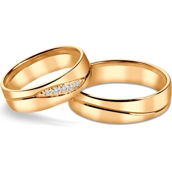 SAVICKI Сватбени халки: жълто злато, полукръгли, 5, 5 мм