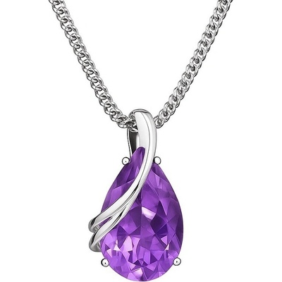 Silver Cat Strieborný náhrdelník s ametystom SC588