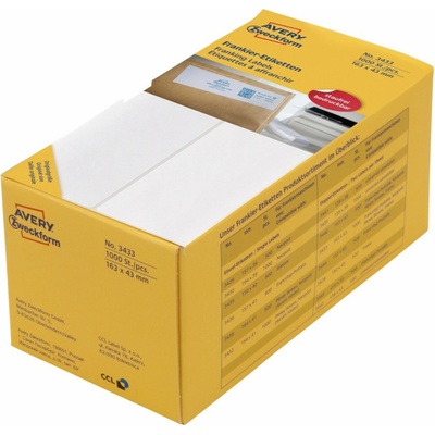 Avery Zweckform 3433 Frankovací etikety 163x43 mm 1000 ks bílé