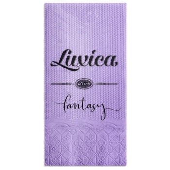 Luxica® Fantasy - лилави салфетки с дискретен релеф и фин бордюр 2 слоя | 40 броя Сгъвка 1/8 (0220920)
