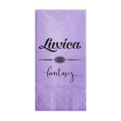 Luxica® Fantasy - лилави салфетки с дискретен релеф и фин бордюр 2 слоя | 40 броя Сгъвка 1/8 (0220920)
