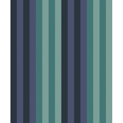 Khroma by Masureel ROM503 Vliesová tapeta na stenu, zeleno-modrá, geometrická, pruhy, rozmery 0,53 x 10,05 m
