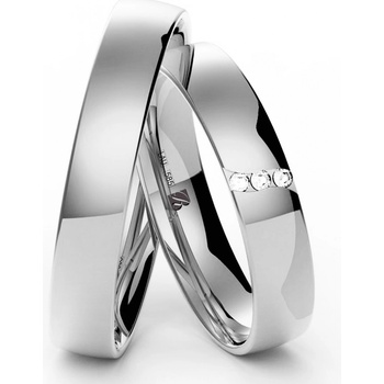 Blink Blink Celosvadobné obrúčky z bieleho zlata s kameňmi 8123 BL