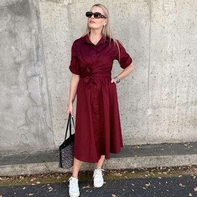 Celeste Uni šaty burgundy