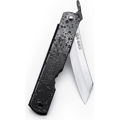 Japonský zatvárací nôž NAGAO KANEKOMA Higonokami Warikomi z modrej ocele Yasuki Aogami - 75 mm - čierna rukoväť
