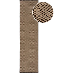Flair Rugs Черно-естествена ютена пътека за стълби 60x800 cm Diamond - Flair Rugs (503119375817)