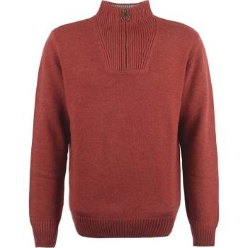 Barbour Nelson Essential Half Zip Sweatshirt Brick Red