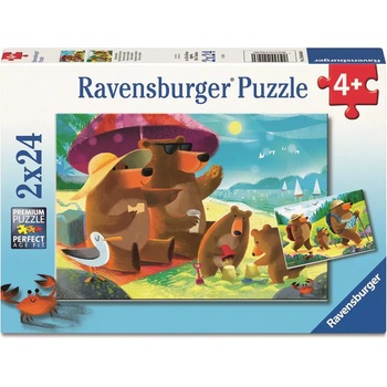 Ravensburger - Puzzle 2x24 Bear family on a trip - 1 - 39 piese