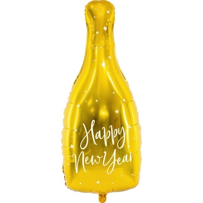 PartyDeco Fóliový balón Fľaša šampanského zlatý