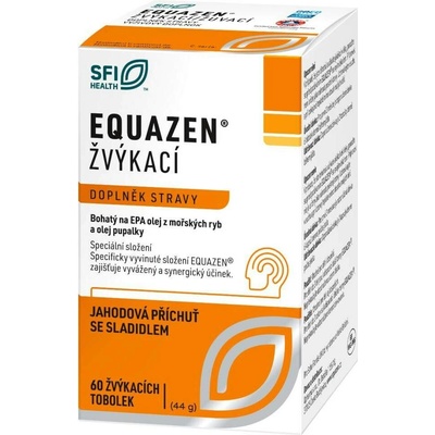 Equazen Omega 3 + Omega 6 jahoda 60 žvýkacích kapslí