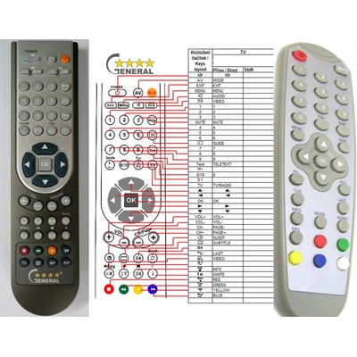 GENERAL EVOLVEO DT-0401-A, DT-0402A, DT-1101, DT-1201, DT-0202 - съвместимо дистанционно управление на марката General (DT-0401-A, DT-0402A, DT-1101, DT-1201, DT-0202)