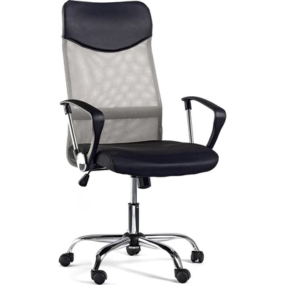 Директорски стол Monti HB, дамаска, екокожа и меш, черна седалка, сребриста (4010140272)