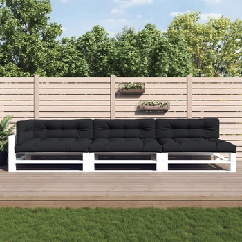 vidaXL Палетни възглавници, 7 бр, черни, текстил (3188914)