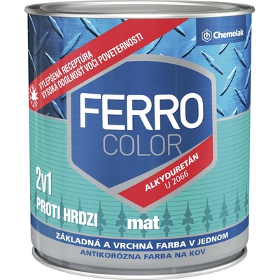 Chemolak U 2066 FERRO COLOR 2v1 matný , 1999 Čierna 2,5L