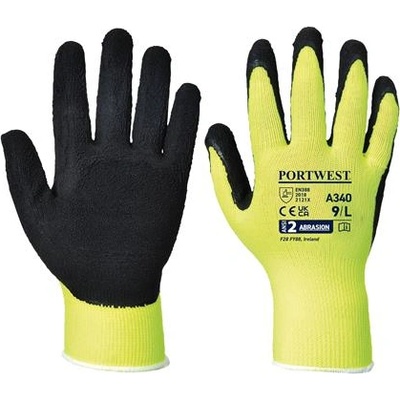 Защитни ръкавици, найлон, латексова пяна, с потопена длан, размер S "Hi-Vis Grip", жълти A340YERS (A340YERS)
