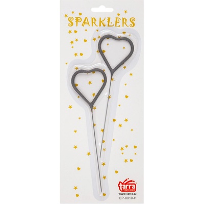 Prskavky ve tvaru srdce zlaté 2 ks
