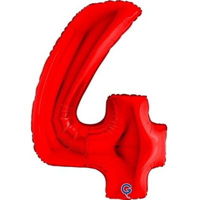 Grabo Nafukovací balónek číslo 4 červený 102 cm extra velký