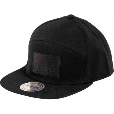 Meatfly шапка с равна козирка Yuto 6 Panel Snapback Black Live | Черна | Meatfly | Cheren | МЪЖЕ | ЕДИН РАЗМЕР
