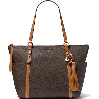 Michael Kors kabelka Sullivan large logo hnědá