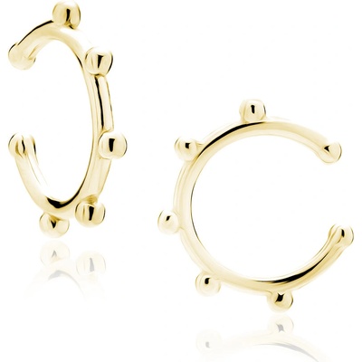 Lunica Stříbrná záušnice GOLD 0957