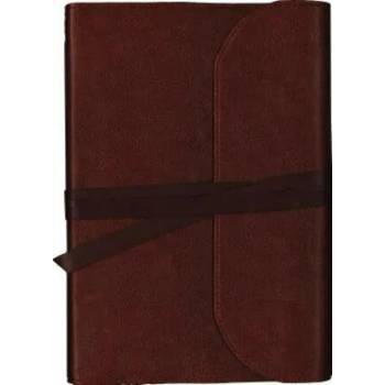 Image 1 of NKJV, Journal the Word Bible, Large Print, Premium Leather, Brown, Red Letter | Thomas Nelson